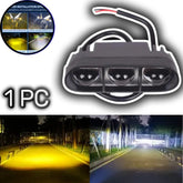 1 Pc HJG 3 Lens Slim Style Metal body Projector Light Yellow - White Beam Fog Lights