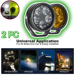 2 Pcs Set HJG 5 SMD Floodlight 100 Watt Cree SMD With Yellow Fog Covers And Wiring Bar Light