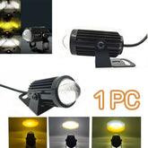 1 Pc HJG 40W Mini Projector Driving Fog Lights With Free Switch Dual Color With Devil Eye Function For All Bikes, Cars - Jeep