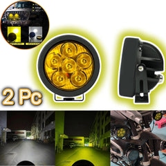 2 Pcs Set HJG 6 SMD Floodlight 120 Watt Cree SMD With Yellow Fog Covers And Wiring Bar Light