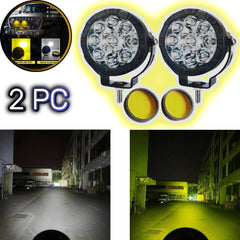 2 Pcs Set HJG 9 SMD Floodlight 180 Watt Cree SMD With Yellow Fog Covers And Wiring Bar Light