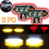 2 Pcs Set HJG Hazard Series Fog Light Triple Lens 80W Orange Hazard DRL Fog light Ultra Wide Dual Colour Fog Light
