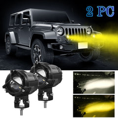 2 Pcs Set HJG Mers-Star ☮ Style Projector Fog Lights For All Bikes, Cars - Jeep