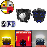 2 Pcs Set HJG Transformer Style Fog Light With Dual Color And Devil Eye Function
