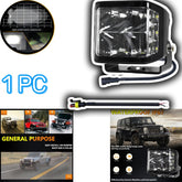 HJG W28 Extra Strong 100W Auxiliary LED Light 5INCH Lighting Work Light 3-sided Driving Lights 1 Pc