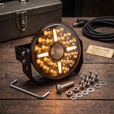 Nakamoro Premium Series R04 Model 9 Inch Round LED Floodlight With White/Amber Drl