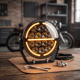 Nakamoro Premium Series R02 Model 7 Inch Round LED Floodlight With White/Amber Drl