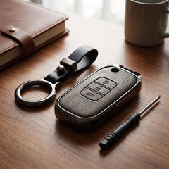 Honda Civic Rebirth 2012-2015 Model Elite Series Metallic Car Key Case Luxury Zinc Alloy Protection Case(Grey)