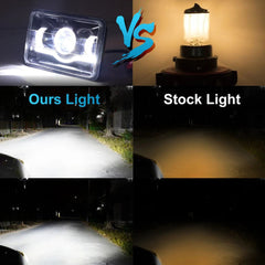 Jeep - Car LED Headlight Square 6x4 Sealed Beam 75W Hi-Low 1 Pc