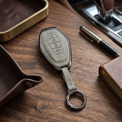 Jetour X70 Model Elite Series Metallic Car Key Case Luxury Zinc Alloy Protection Case(Grey)