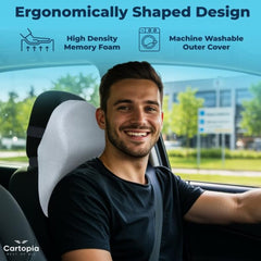 Universal Back Rest Cushion for Pain Relief Premium Quality Memory Foam For Car Seat 1 Pc(Grey)