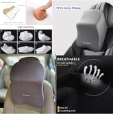 Universal Back Rest Cushion for Pain Relief Premium Quality Memory Foam For Car Seat 1 Pc(Grey)