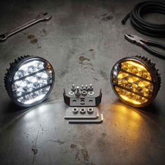 Nakamoro Premium Series R05 Model 7 Inch Round LED Floodlight With White/Amber Drl 1pcs