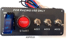 Universal LED Toggle Switch Panel 5in1 Multifunctional Ignition Switch Panel LED Indicator Light for Car And Jeep(Blue)