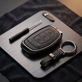 Elantra Old Elite Series Metallic Car Key Case Luxury Zinc Alloy Protection Case(Black)