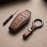 BYD Atto 3 Elite Series Metallic Car Key Case Luxury Zinc Alloy Protection Case(Brown)