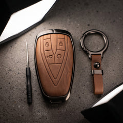 Oshan X7 Elite Series Metallic Car Key Case Luxury Zinc Alloy Protection Case(Brown)