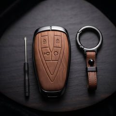 Oshan X7 Elite Series Metallic Car Key Case Luxury Zinc Alloy Protection Case(Brown)
