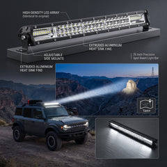 Dual Color Bar Light Tri-Row Slim 26 Inch 240 Watt