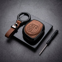 Suzuki Wagon R Elite Series Metallic Car Key Case Luxury Zinc Alloy Protection Case(Brown)