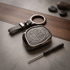 Suzuki Wagon R Elite Series Metallic Car Key Case Luxury Zinc Alloy Protection Case(Grey)