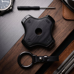 Dongfeng Elite Series Metallic Car Key Case Luxury Zinc Alloy Protection Case(Black)