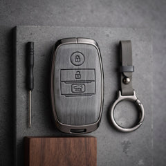 KIA Sportage Old 2020 Model Elite Series Metallic Car Key Case Luxury Zinc Alloy Protection Case(Grey)