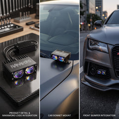Nakamoro High-Power 2 Lens LED Projector Auxiliary Light With Dual Color Universal Fit For Off Road Vehicles
