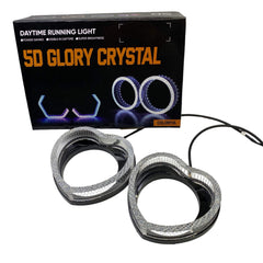 Universal Angel Eye Heart Shape Crystal Ring APP Control RGB LED For Car Headlight In Premium Quality 2 Pcs Set