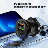 Universal USB Type C 3.1 PD Charge Fast Charger Type C+ 2 USB Car Charger Socket 12V-24V for Car