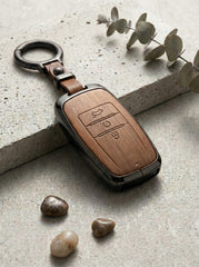 KIA Sportage Old Elite Series Metallic Car Key Case Luxury Zinc Alloy Protection Case(Brown)