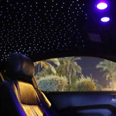 Liuhawk Single Head Fiber Optic 9.5ft Starlight Headliner Kit 500 Pcs 0.75mm with 100 pcs 1mm Meter Shooting Star, Sound Activated Remote APP Control CAR And HOME Roof Decor