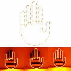 Finger Gesture Light with Remote Finger Light LED Car Back Window Sign Hand Funny Car Truck