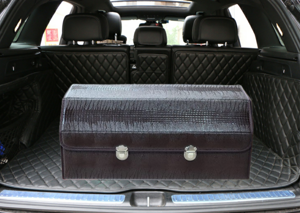 Universal Interior Car Trunk Storage Box Luxury Crocodile Pattern Folding Car Organizer Box