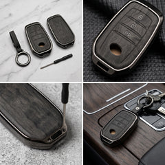 Toyota Hilux Revo 2016-2025 Elite Series Metallic Car Key Case Luxury Zinc Alloy Protection Case(Black)