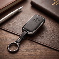 Toyota Prius 2010-2013 Model Elite Series Metallic Car Key Case Luxury Zinc Alloy Protection Case(Black)