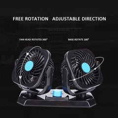 Universal 12V Mini Electric Car Fan Low Noise Summer Car Air Conditioner 360 Degree Rotating Cooling Fan Car Cooler 1 Pc