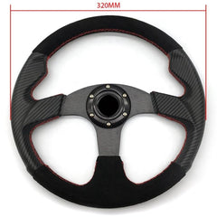 Universal 14 Inch Car Steering Wheel In Leather Stuff For Car 1 Pc