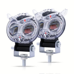 1 Pc Universal 2 SMD Owl Shape Spotlight Headlight Lens Yellow-White Beam Fog Lights