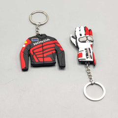 Universal 2 in 1 HONDA Glove And Jacket Decor Key Chain In Premium Quality