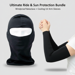 Universal 2 in 1 Package Full Elastic Face Mask And Elbow inner in black color