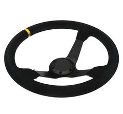 Universal Alcantara Deep Dish Sports Steering Wheel 1 Pc