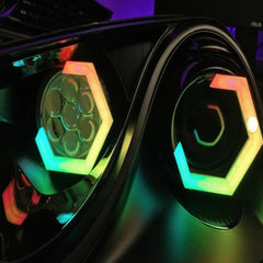 Universal Angel Eyes Retrofit 100MM APP Control RGB LED for Car Headlight 2 Pcs Set