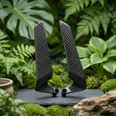 Universal Bike Aerodynamic Wing Side Mirror Carbon Finish 2 Pcs Set
