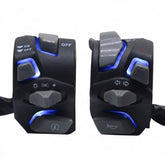 Universal Bike Assembly Switch Headlight Turn Signal Horn with LED Kill 2 Pcs Set (BLUE)