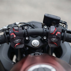 Universal Bike Assembly Switch Headlight Turn Signal Horn with LED Kill 2 Pcs Set (RED)