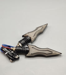 Universal Bike Indicator Sword Style With Running DRL Yellow - Blue 2 Pcs Set