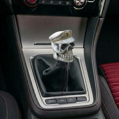 Universal Captain Skull Gear Knob Gear Shift Knob Manual Transmission Shifter Lever Stick(Silver)