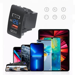 Universal Car In-Dash Charger Socket QC3.0 USB + PD3.0 Type-C Fast Charging for Old Honda 1 Pc