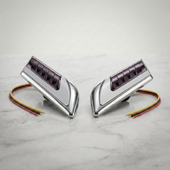 Universal Chrome Car Side Fender Marker Lamp With Audi Style Indicator And White DRL 2 Pcs Set
